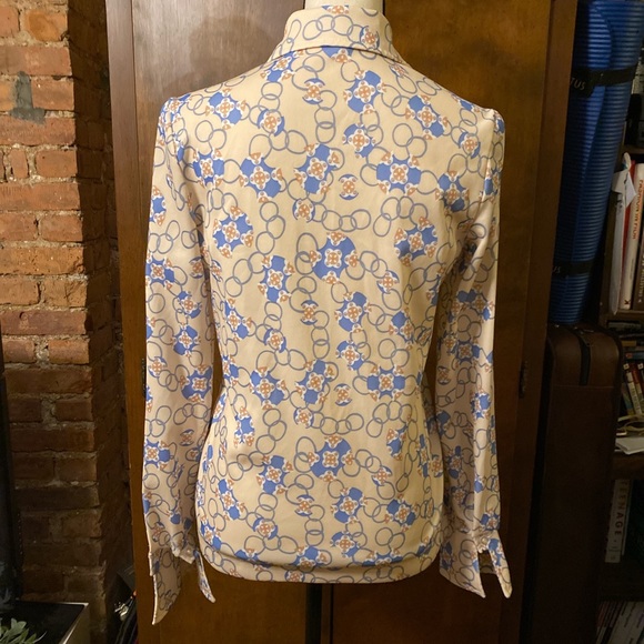 *SOLD* Vintage 70s Collared Geometric Shirt M - Picture 4 of 4